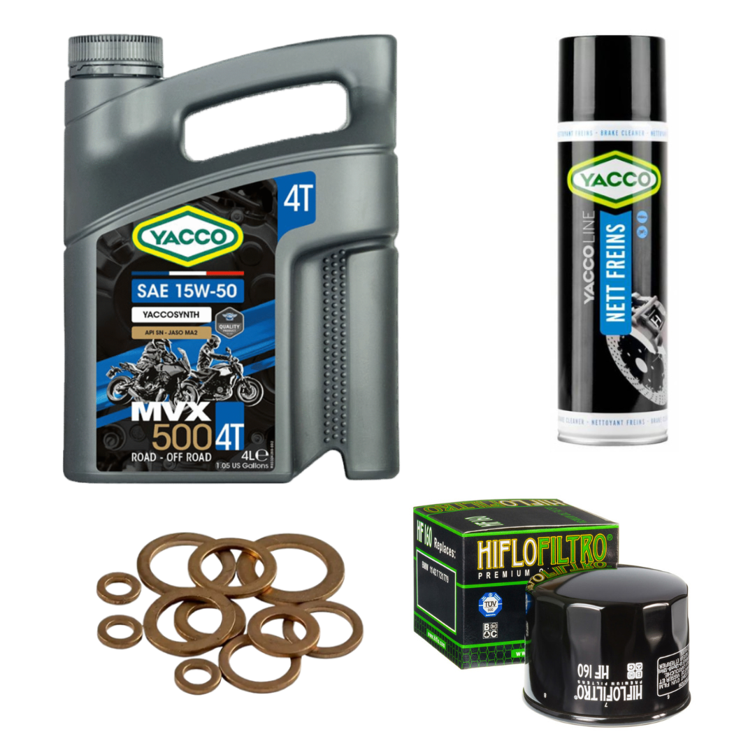 Pack Premium Óleo Yacco MVX500 4L + HIFLO + Anilha de Cobre + Limpa Travões