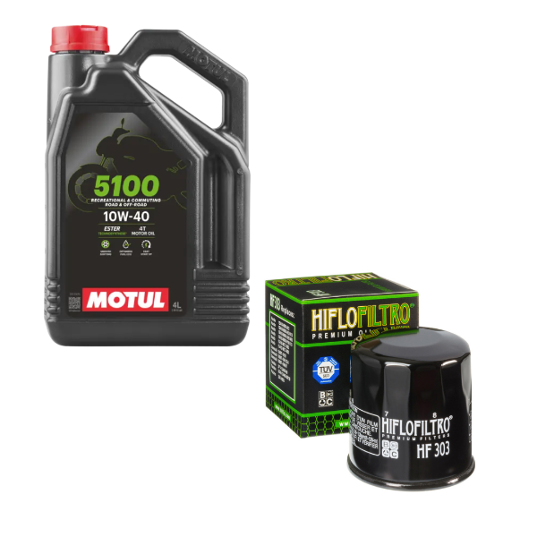 Óleo Motul 5100 4L + Filtro de Óleo HIFLO
