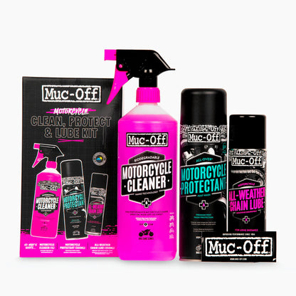 Kit de manutenção moto MUC-OFF Clean, Protect & Lube